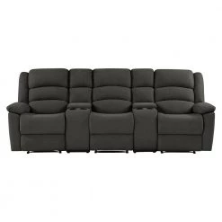 3-Seat Charcoal Gray Plush Low-Pile Velour Wall Hugger Recliner Sofa with 2 Storage Consoles and USB Ports by ProLounger 22 3-Seat Charcoal Gray Plush Low-Pile Velour Wall Hugger Recliner Sofa with 2 Storage Consoles and USB Ports by ProLounger -DealsProLounger Store charcoal gray prolounger sofas couches rcl61 cnf17 3sc 4f 1000