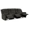 3-Seat Charcoal Gray Plush Low-Pile Velour Wall Hugger Recliner Sofa with 2 Storage Consoles and USB Ports by ProLounger -DealsProLounger Store charcoal gray prolounger sofas couches rcl61 cnf17 3sc 64 1000