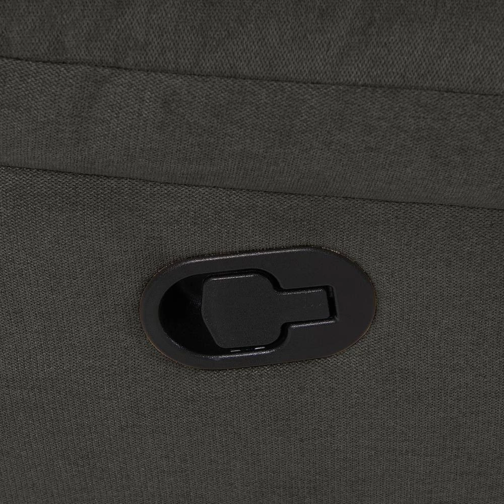 3-Seat Charcoal Gray Plush Low-Pile Velour Wall Hugger Recliner Sofa with 2 Storage Consoles and USB Ports by ProLounger 14 3-Seat Charcoal Gray Plush Low-Pile Velour Wall Hugger Recliner Sofa with 2 Storage Consoles and USB Ports by ProLounger - Image 12