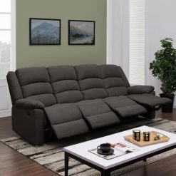 101 in. Charcoal Gray Polyester 4-Seater Lawson Reclining Sofa with Flared Arms by ProLounger -DealsProLounger Store charcoal gray prolounger sofas couches rcl61 cnf17 4s 31 1000