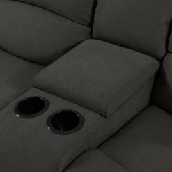 4-Seat Charcoal Gray Plush Low-Pile Velour Wall Hugger Recliner Sofa with 2 Storage Consoles and USB Ports by ProLounger -DealsProLounger Store charcoal gray prolounger sofas couches rcl61 cnf17 4sc 44 1000