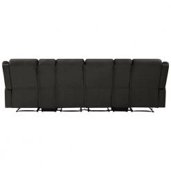 4-Seat Charcoal Gray Plush Low-Pile Velour Wall Hugger Recliner Sofa with 2 Storage Consoles and USB Ports by ProLounger -DealsProLounger Store charcoal gray prolounger sofas couches rcl61 cnf17 4sc 66 1000