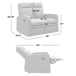 50 in. Charcoal Gray Solid Tweed-Like Woven Fabric 2-Seat Recliner Loveseat by ProLounger -DealsProLounger Store charcoal gray tweed like woven prolounger loveseats a186476 4f 1000