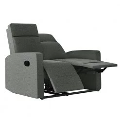 50 in. Charcoal Gray Solid Tweed-Like Woven Fabric 2-Seat Recliner Loveseat by ProLounger