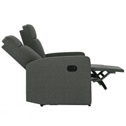 50 in. Charcoal Gray Solid Tweed-Like Woven Fabric 2-Seat Recliner Loveseat by ProLounger -DealsProLounger Store charcoal gray tweed like woven prolounger loveseats a186476 77 1000