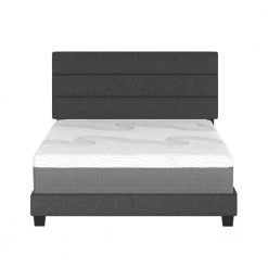 Luna Charcoal Linen Full Upholstered Platform Bed Frame with Slat System by Boyd Sleep -DealsProLounger Store charcoal linen boyd sleep platform beds sibk950db 4f 1000