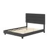 Luna Charcoal Linen Full Upholstered Platform Bed Frame with Slat System by Boyd Sleep