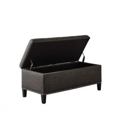 Tessa Charcoal Tufted Top Storage Bench 18 in. H x 42 in. W x 18 in. D by Madison Park -DealsProLounger Store charcoal madison park dining benches fpf18 0502 4f 1000