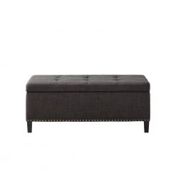Tessa Charcoal Tufted Top Storage Bench 18 in. H x 42 in. W x 18 in. D by Madison Park