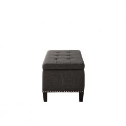 Tessa Charcoal Tufted Top Storage Bench 18 in. H x 42 in. W x 18 in. D by Madison Park -DealsProLounger Store charcoal madison park dining benches fpf18 0502 c3 1000