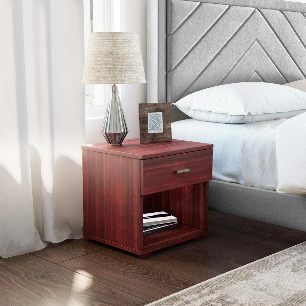 Nikalus Single Drawer 17.7 H x17.7 W Nightstand, Cherry by Boyd Sleep 7 Nikalus Single Drawer 17.7 H x17.7 W Nightstand, Cherry by Boyd Sleep - Image 5