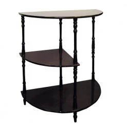 11.5 in. 3-Tier Cherry Half-Circle Wood End Table by ORE International