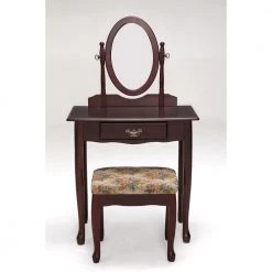 51 in. Cherry Adelaide Victorian Vanity Set by ORE International