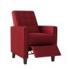 Cherry Red Textured Linen Button Tufted Pushback Recliner by ProLounger