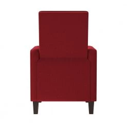 Cherry Red Textured Linen Button Tufted Pushback Recliner by ProLounger -DealsProLounger Store cherry red prolounger recliners a157322 66 1000