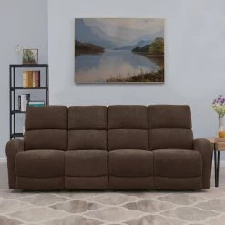 103.2 in. Chocolate Brown Polyester 4-Seater Lawson Reclining Sofa with Square Arms by ProLounger -DealsProLounger Store chocolate brown chenille prolounger sofas couches rcl53 brm89 4s 4f 1000