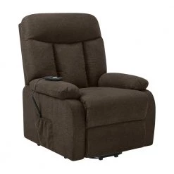 32 in. Width Chocolate Brown Velour Fabric Tufted Power Lift Recliner by ProLounger -DealsProLounger Store chocolate brown prolounger recliners a139823 1f 1000