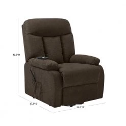 32 in. Width Chocolate Brown Velour Fabric Tufted Power Lift Recliner by ProLounger -DealsProLounger Store chocolate brown prolounger recliners a139823 40 1000