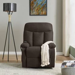 32 in. Width Chocolate Brown Velour Fabric Tufted Power Lift Recliner by ProLounger -DealsProLounger Store chocolate brown prolounger recliners a139823 c3 1000