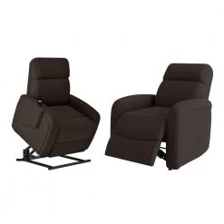 Rocker Recliner and Power Lift Recliner Chairs in Chocolate Brown Chenille (Set of 2) by ProLounger
