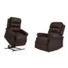 Manual Rocker Recliner and Power Lift Recliner Chairs in Chocolate Brown Nubuck Fabric (Set of 2) by ProLounger -DealsProLounger Store chocolate brown prolounger recliners a162029 64 1000