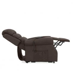 Manual Rocker Recliner and Power Lift Recliner Chairs in Chocolate Brown Nubuck Fabric (Set of 2) by ProLounger -DealsProLounger Store chocolate brown prolounger recliners a162029 77 1000