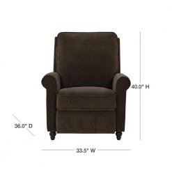 Chocolate Brown Chenille Push Back Recliner Chair by ProLounger -DealsProLounger Store chocolate brown prolounger recliners rcl37 brm89 pb 40 1000