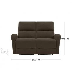 58.2 in. Chocolate Brown Polyester 2-Seater Reclining Loveseat with Square Arms by ProLounger -DealsProLounger Store chocolate brown prolounger sofas couches rcl53 brm89 2s 40 1000