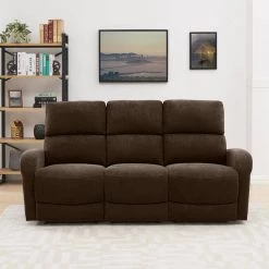 80.7 in. Chocolate Brown Polyester 3-Seater Lawson Reclining Sofa with Round Arms by ProLounger 22 80.7 in. Chocolate Brown Polyester 3-Seater Lawson Reclining Sofa with Round Arms by ProLounger -DealsProLounger Store chocolate brown prolounger sofas couches rcl53 brm89 3s 4f 1000