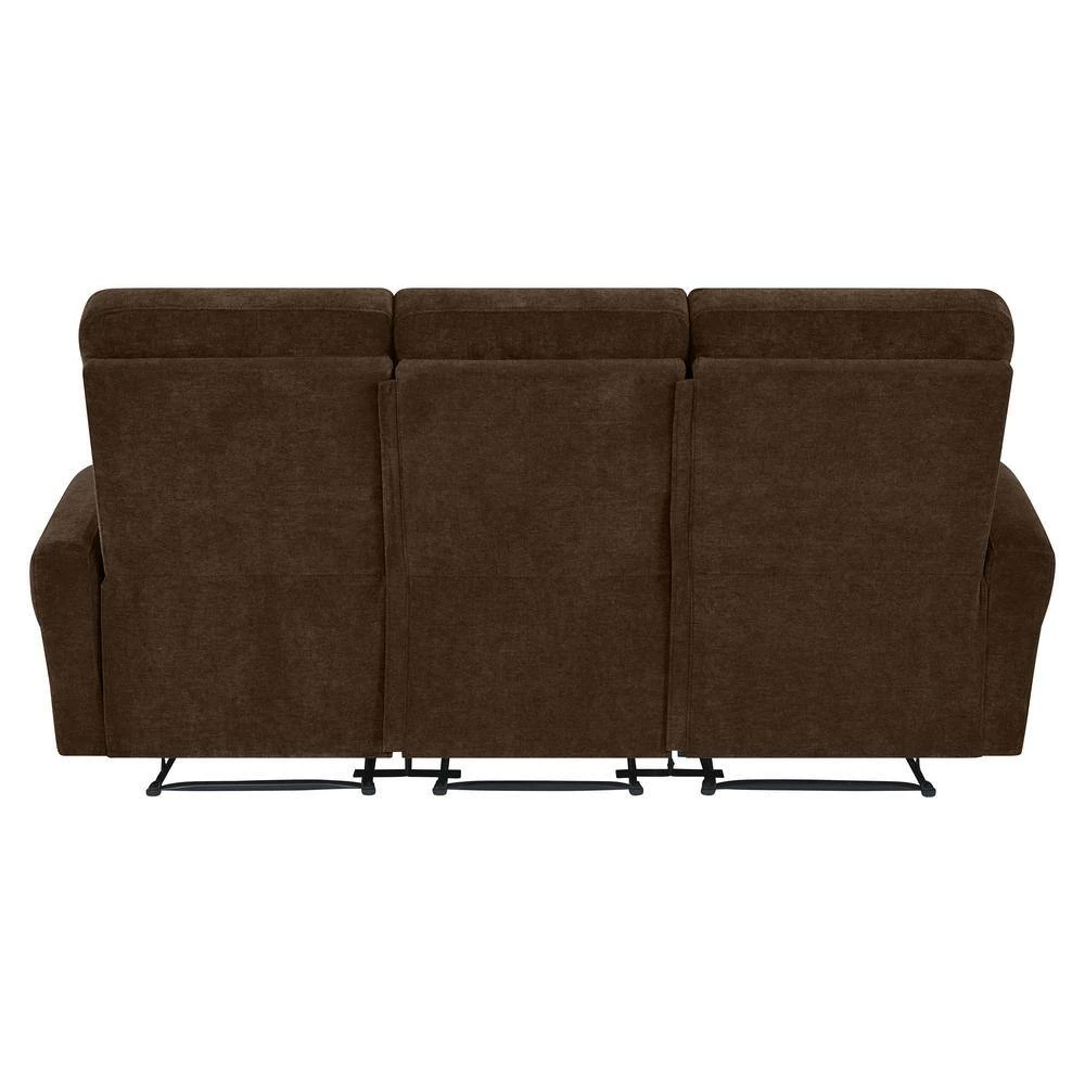 80.7 in. Chocolate Brown Polyester 3-Seater Lawson Reclining Sofa with Round Arms by ProLounger 7 80.7 in. Chocolate Brown Polyester 3-Seater Lawson Reclining Sofa with Round Arms by ProLounger - Image 5