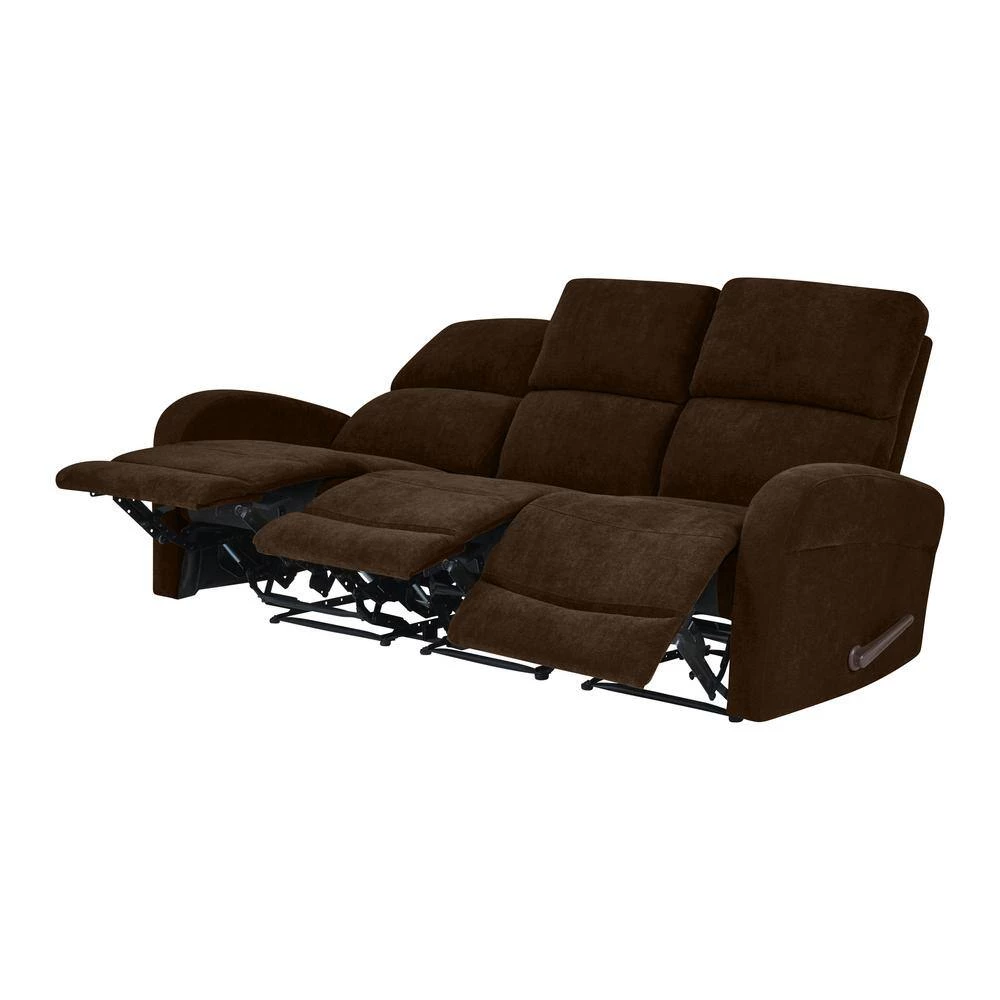 80.7 in. Chocolate Brown Polyester 3-Seater Lawson Reclining Sofa with Round Arms by ProLounger 8 80.7 in. Chocolate Brown Polyester 3-Seater Lawson Reclining Sofa with Round Arms by ProLounger - Image 6