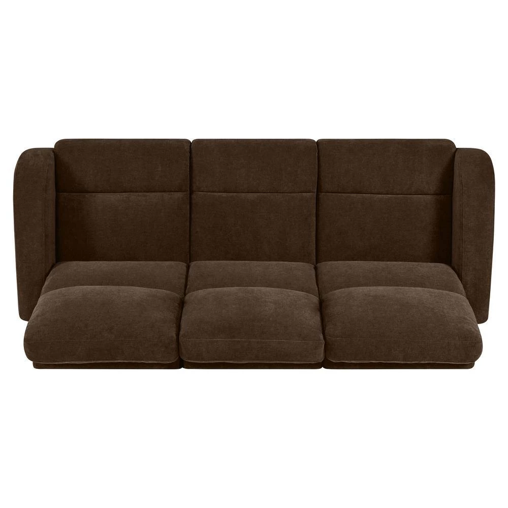 80.7 in. Chocolate Brown Polyester 3-Seater Lawson Reclining Sofa with Round Arms by ProLounger 6 80.7 in. Chocolate Brown Polyester 3-Seater Lawson Reclining Sofa with Round Arms by ProLounger - Image 4