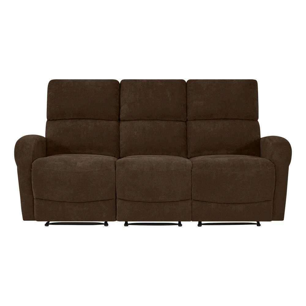 80.7 in. Chocolate Brown Polyester 3-Seater Lawson Reclining Sofa with Round Arms by ProLounger 9 80.7 in. Chocolate Brown Polyester 3-Seater Lawson Reclining Sofa with Round Arms by ProLounger - Image 7