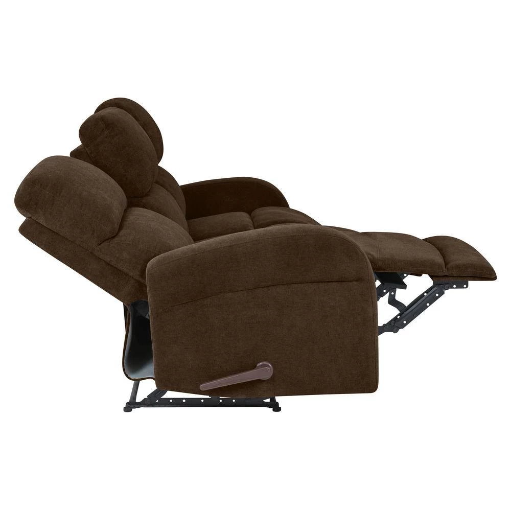 80.7 in. Chocolate Brown Polyester 3-Seater Lawson Reclining Sofa with Round Arms by ProLounger 4 80.7 in. Chocolate Brown Polyester 3-Seater Lawson Reclining Sofa with Round Arms by ProLounger - Image 2