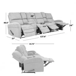 Modular Chocolate Brown Chenille Recliner Sofa with Two Storage Consoles and USB Ports (4-Seat) by ProLounger 20 Modular Chocolate Brown Chenille Recliner Sofa with Two Storage Consoles and USB Ports (4-Seat) by ProLounger -DealsProLounger Store chocolate brown prolounger sofas couches rcl53 brm89 4sc 1d 1000