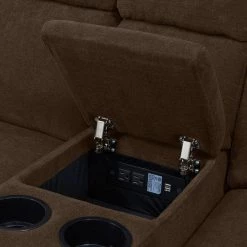 Modular Chocolate Brown Chenille Recliner Sofa with Two Storage Consoles and USB Ports (4-Seat) by ProLounger 27 Modular Chocolate Brown Chenille Recliner Sofa with Two Storage Consoles and USB Ports (4-Seat) by ProLounger -DealsProLounger Store chocolate brown prolounger sofas couches rcl53 brm89 4sc fa 1000