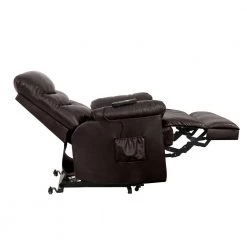 Coffee Brown Faux Leather Fabric Power Recline and Lift Chair by ProLounger -DealsProLounger Store coffee brown prolounger recliners a168359 77 1000