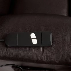 Coffee Brown Faux Leather Fabric Power Recline and Lift Chair by ProLounger -DealsProLounger Store coffee brown prolounger recliners a168359 fa 1000