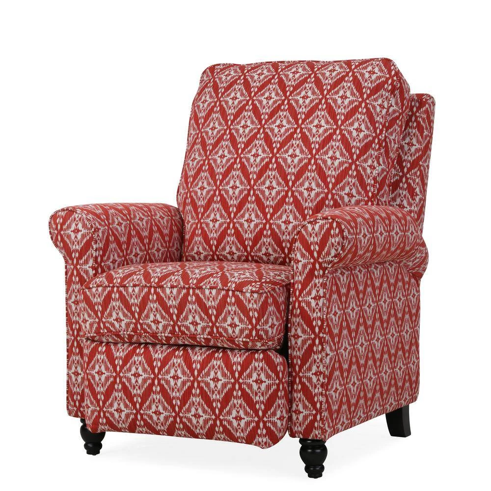 Cranberry Red Diamond Medallion Woven Fabric Push Back Recliner Chair by ProLounger 5 Cranberry Red Diamond Medallion Woven Fabric Push Back Recliner Chair by ProLounger - Image 3