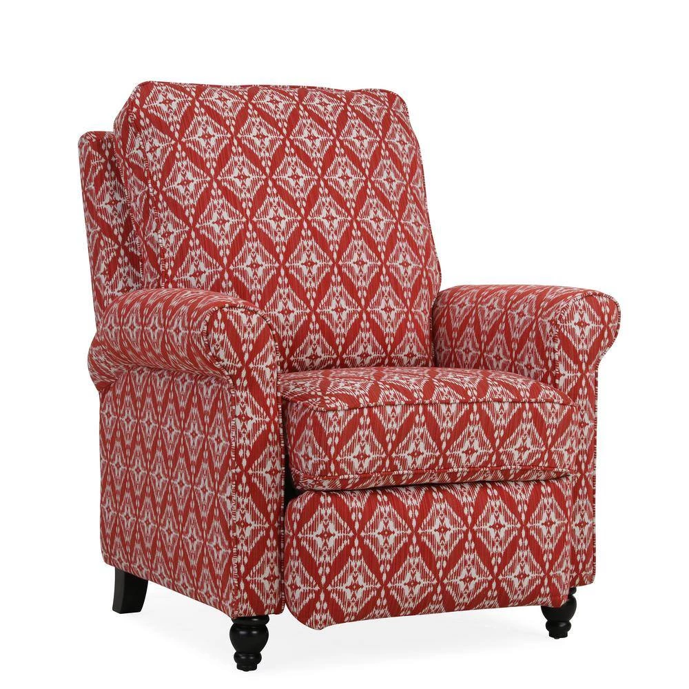 Cranberry Red Diamond Medallion Woven Fabric Push Back Recliner Chair by ProLounger 10 Cranberry Red Diamond Medallion Woven Fabric Push Back Recliner Chair by ProLounger - Image 8
