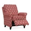 Cranberry Red Diamond Medallion Woven Fabric Push Back Recliner Chair by ProLounger