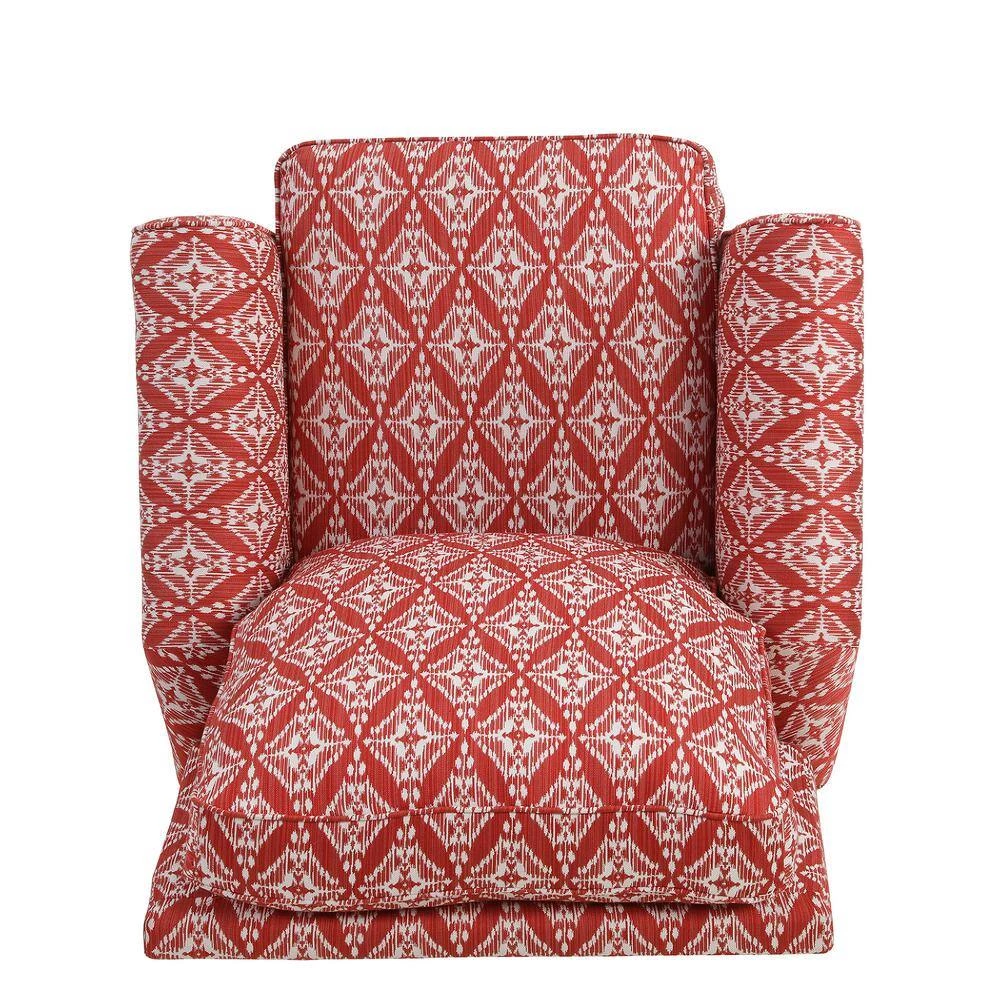 Cranberry Red Diamond Medallion Woven Fabric Push Back Recliner Chair by ProLounger 6 Cranberry Red Diamond Medallion Woven Fabric Push Back Recliner Chair by ProLounger - Image 4