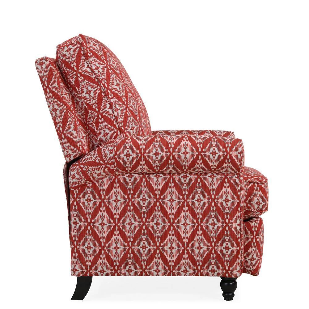 Cranberry Red Diamond Medallion Woven Fabric Push Back Recliner Chair by ProLounger 4 Cranberry Red Diamond Medallion Woven Fabric Push Back Recliner Chair by ProLounger - Image 2