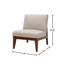 Adria Cream Slant Back Wood Upholstered Armless Accent Chair by Madison Park -DealsProLounger Store cream madison park accent chairs fpf18 0507 40 1000