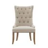 Britton Cream Upholstered Button Tufted Recessed Arm Accent Chair by Madison Park