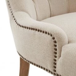 Britton Cream Upholstered Button Tufted Recessed Arm Accent Chair by Madison Park -DealsProLounger Store cream madison park accent chairs mp100 0955 fa 1000