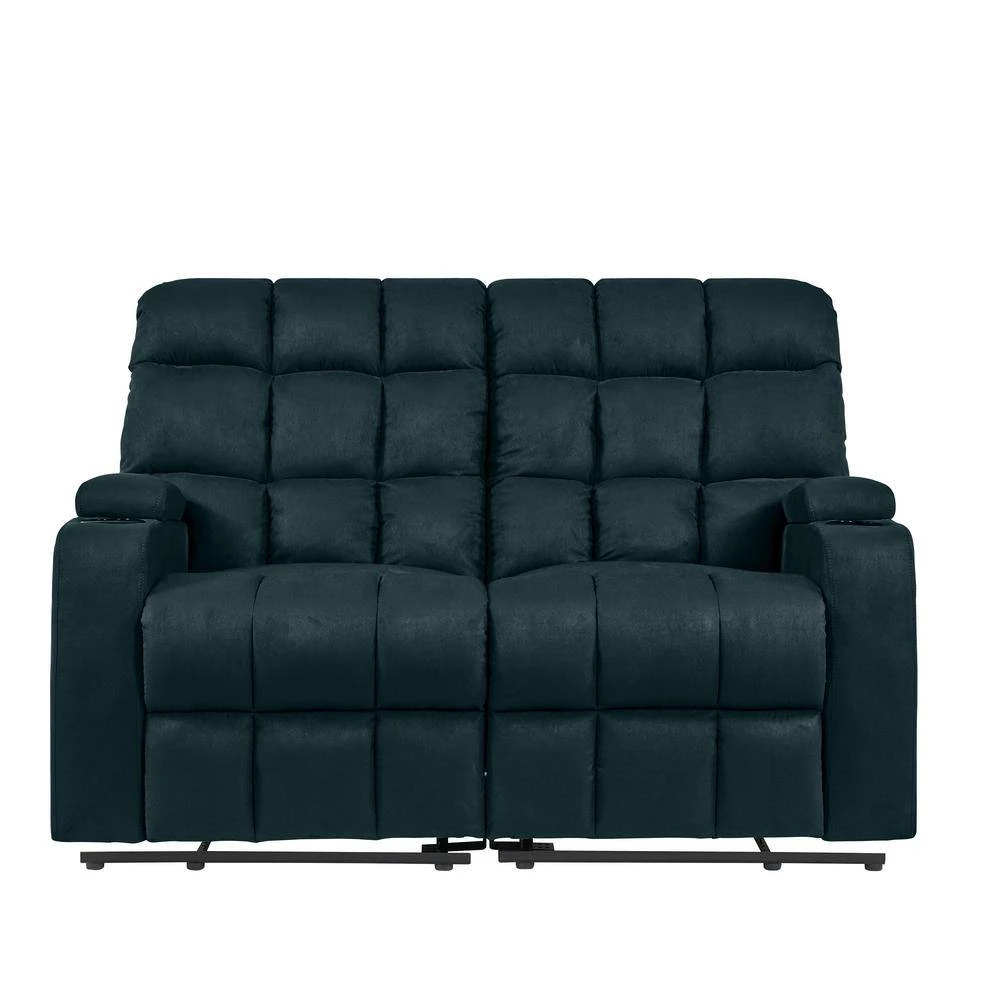 Wall Hugger 57 in. Deep Blue Polyester 2-Seater Reclining Loveseat with Cupholders by ProLounger 11 Wall Hugger 57 in. Deep Blue Polyester 2-Seater Reclining Loveseat with Cupholders by ProLounger - Image 9