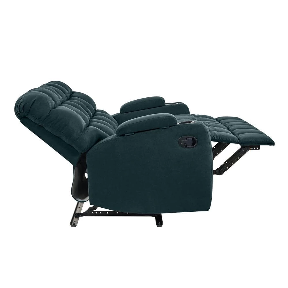 Wall Hugger 57 in. Deep Blue Polyester 2-Seater Reclining Loveseat with Cupholders by ProLounger 8 Wall Hugger 57 in. Deep Blue Polyester 2-Seater Reclining Loveseat with Cupholders by ProLounger - Image 6