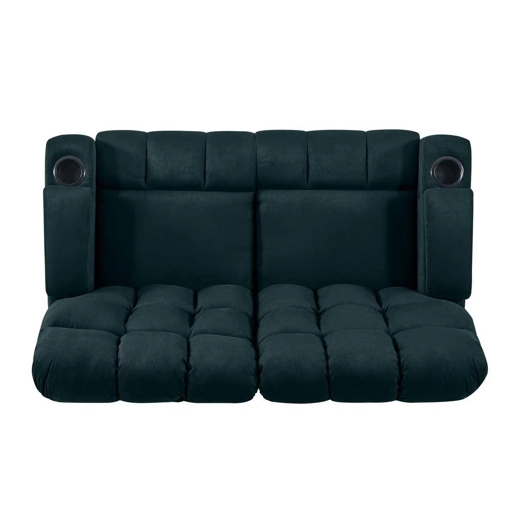 Wall Hugger 57 in. Deep Blue Polyester 2-Seater Reclining Loveseat with Cupholders by ProLounger 6 Wall Hugger 57 in. Deep Blue Polyester 2-Seater Reclining Loveseat with Cupholders by ProLounger - Image 4