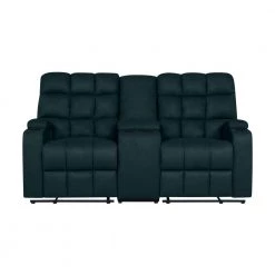 Wall Hugger 70 in. Deep Blue Polyester 2-Seater Reclining Loveseat with Cupholders by ProLounger -DealsProLounger Store deep blue prolounger loveseats a156493 4f 1000
